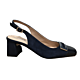 10028 sling back met ornament blauw suede combi