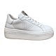 Isa tropez bianco plateau veter wit leren sneaker