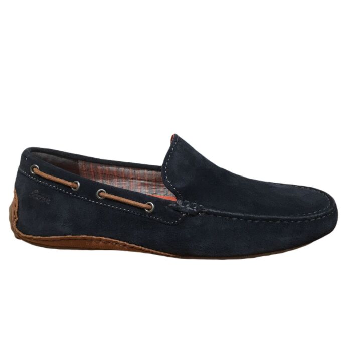 Callimo suede moccasin instap blauw