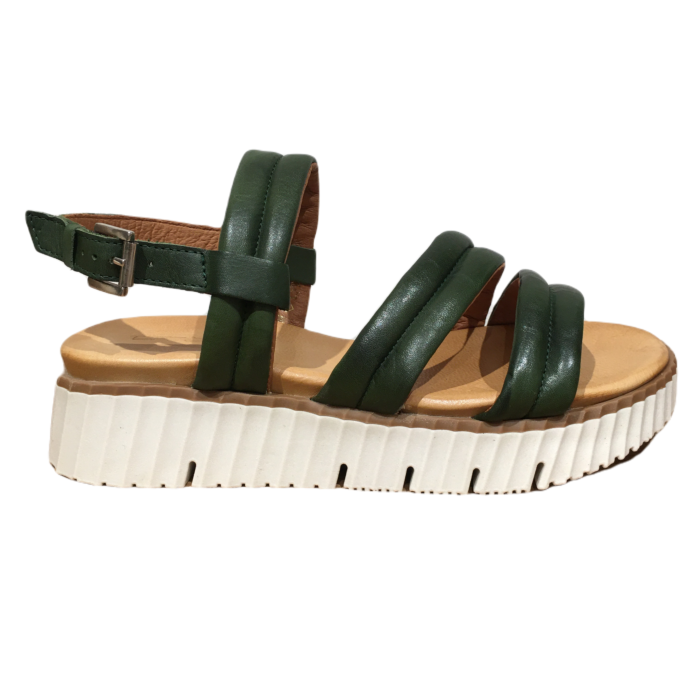IB23361 gepolsterde banden sandaal groen leer