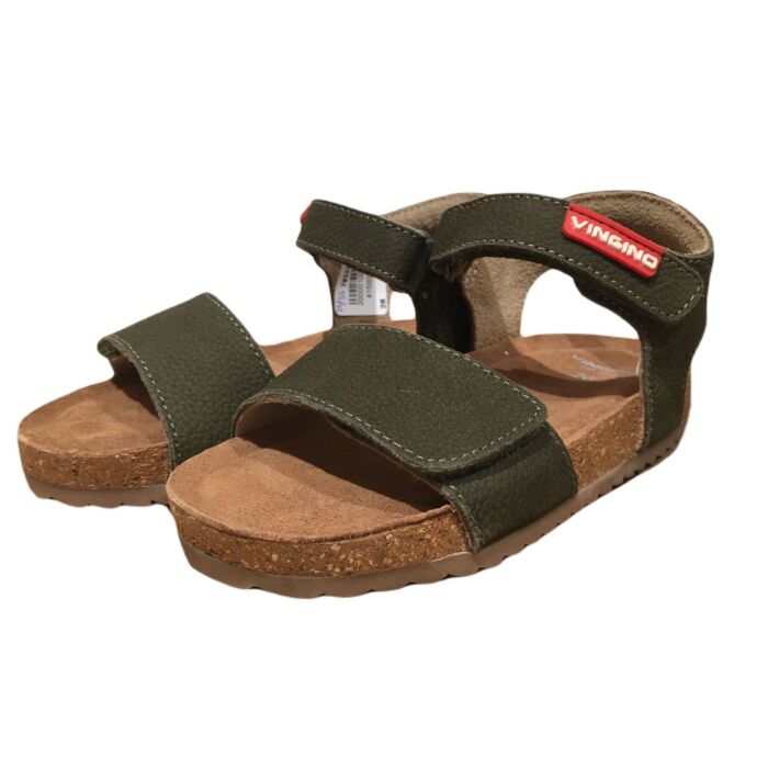 Xavi sandaal klittenband groen nubuk