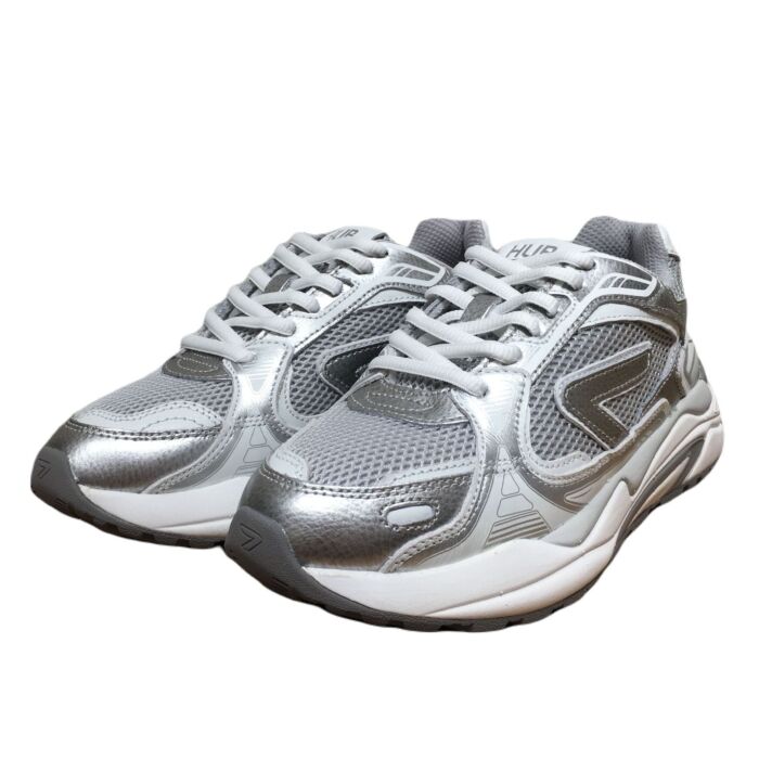 Slam zilver combi met mesh material sneaker