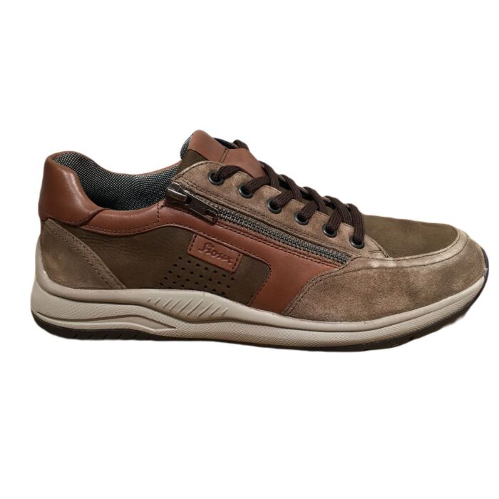 10478 Turibio beige/naturel leren veterschoen rits