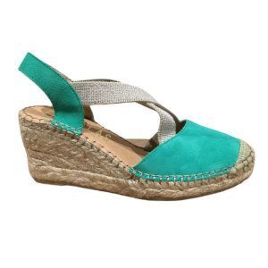 305800 sleehak espadrillos kruis elastiek groen