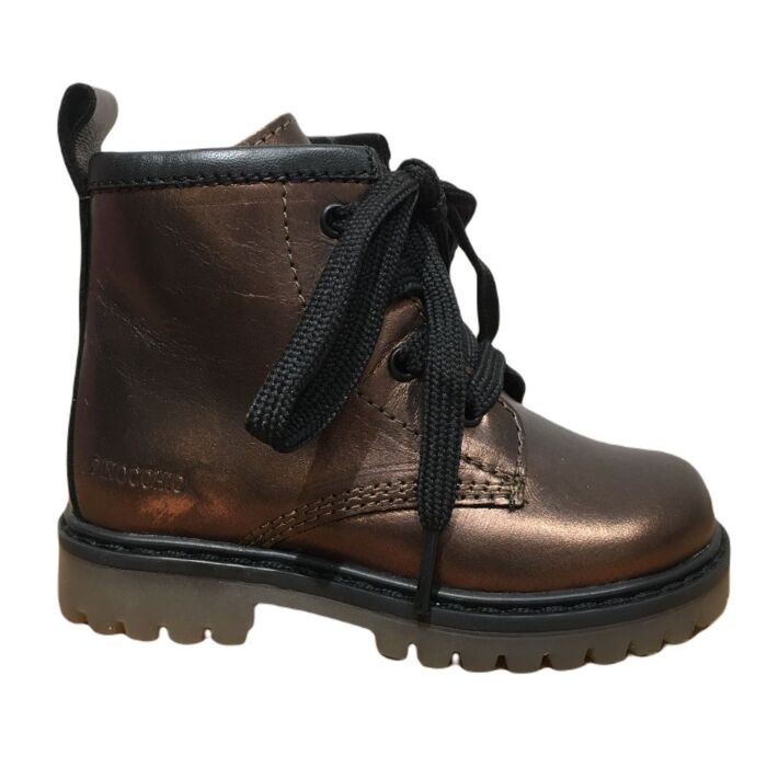 P1667 brons veterboot fluweel veter