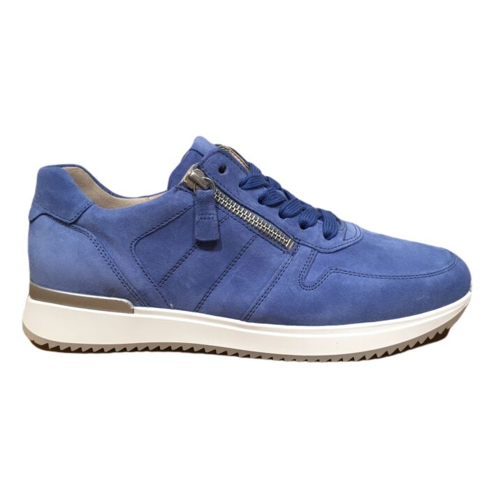 43.480.16 slanke suede sneaker ritsje jeans blauw