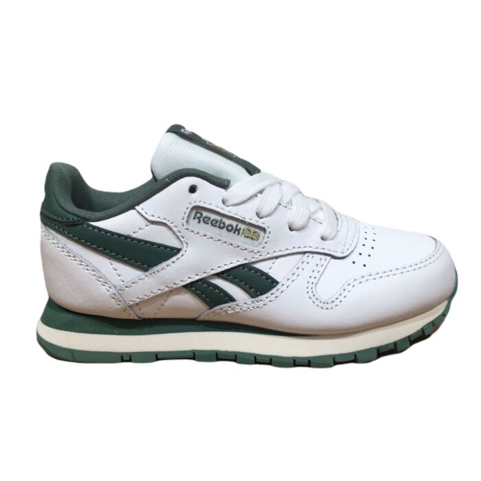 Classic leather wit/groene streep sneaker