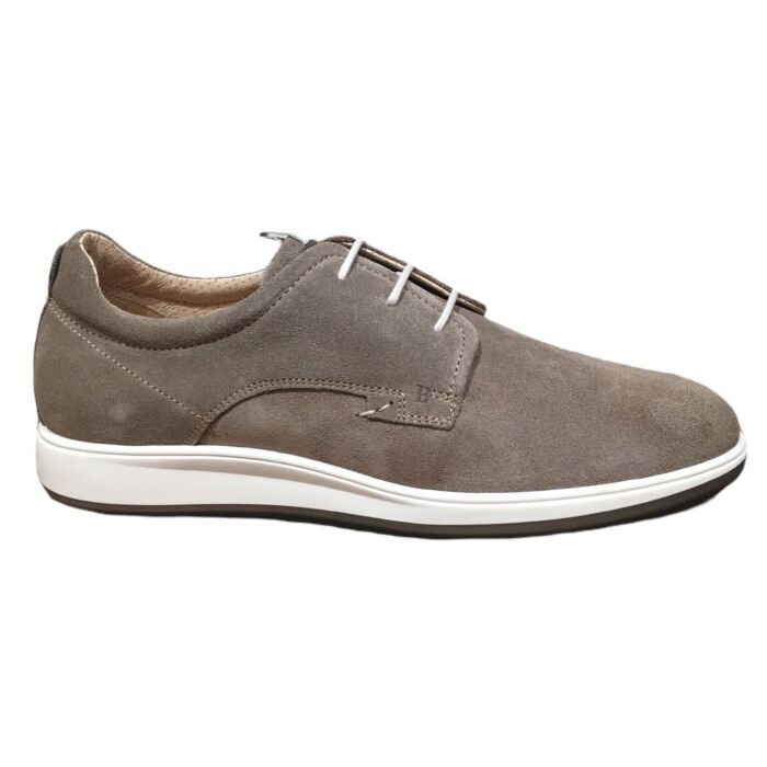 Rockingham beige suede gladde veterschoen