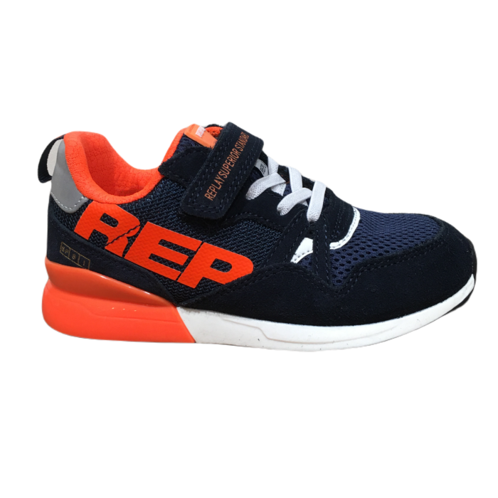 JS29023L navy/fluor oranje runner