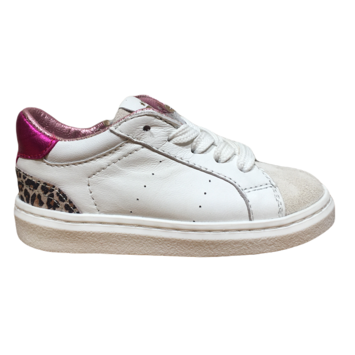 P1545 glad witte tennis leopard hiel