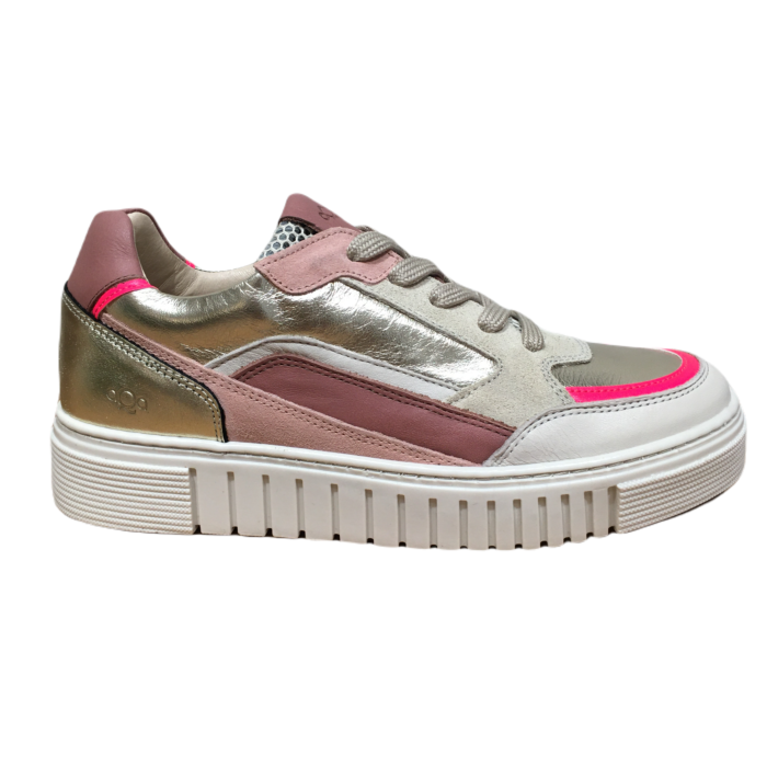 A8522 ribbelzool fuchsia randje sneaker