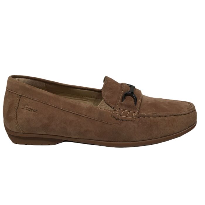 Cortizia mosscasin hoogfront suede met bit naturel