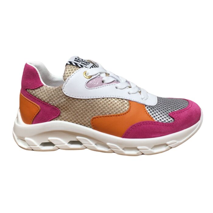 13352 mesh gatenzool mesh runner fuxia/oranje comb