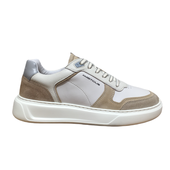 13449 kuipzool sneaker suede hielstuk wit leer