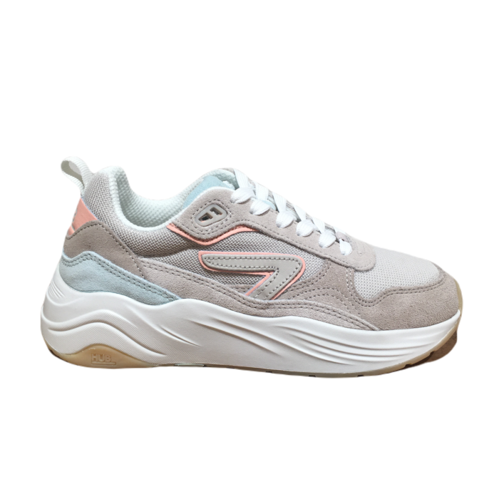 Glide bulky zool sneaker l.grey/suede leer