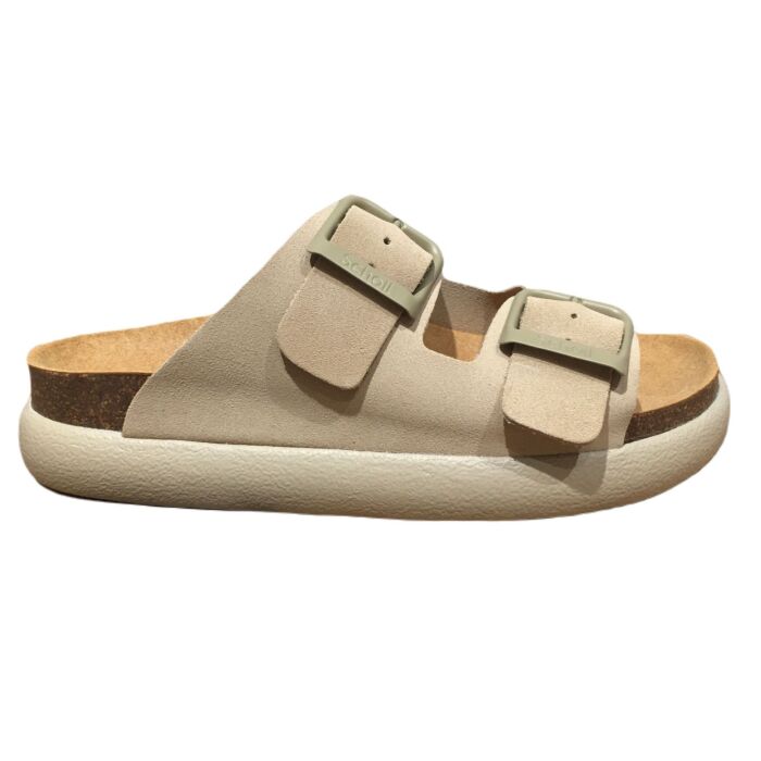 Noelle Chunky dikke zool 2 gespen slipper beige