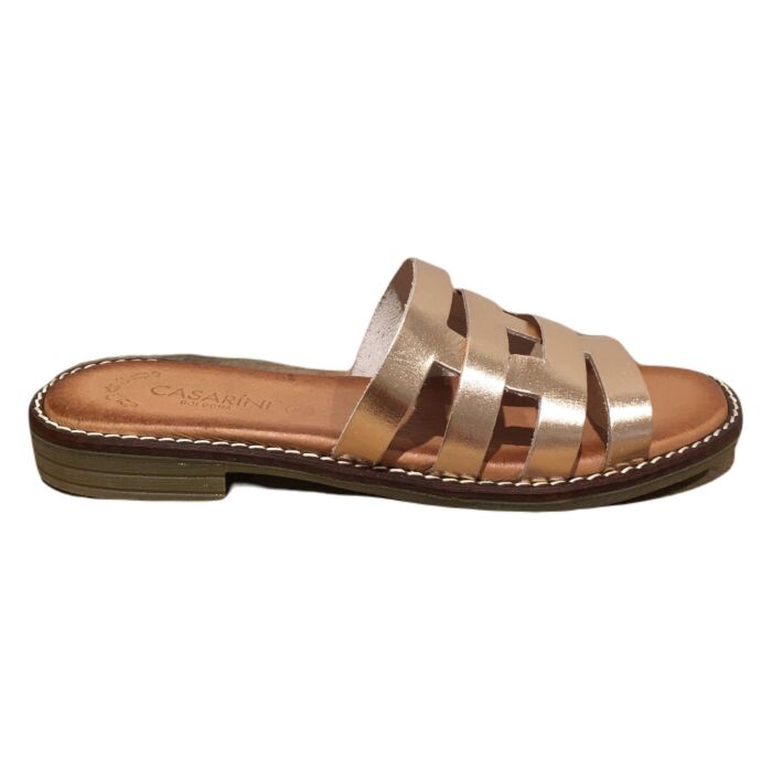 24302 rechte band slipper brons leer