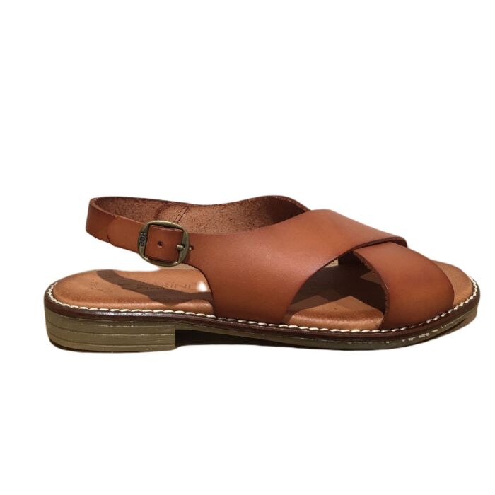 24301 kruisband carre leest sandaal cognac leer