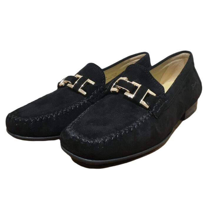 69394 cambria-HW zwart suede bit moccasin