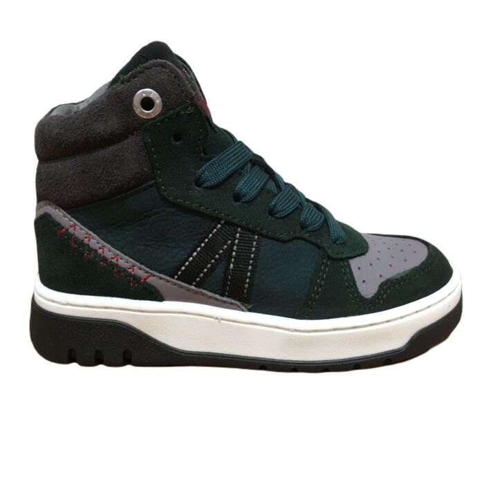 13859-599 groen/grijs veterboot half hoog