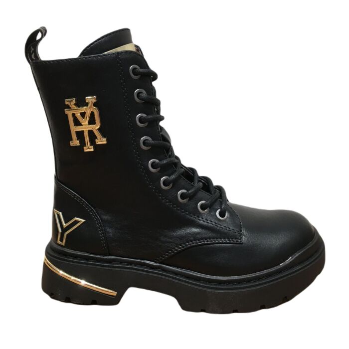 JL170026S zwarte stoere veterboot