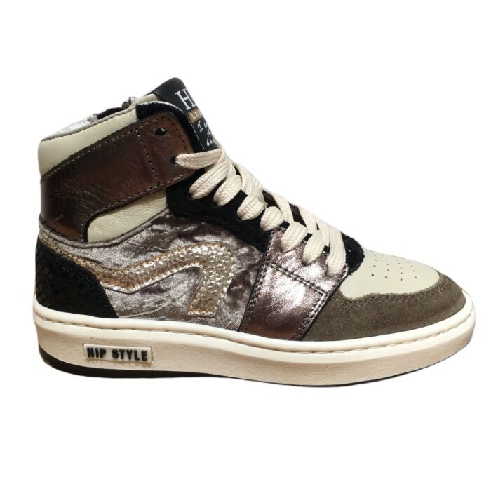 H1765- taupe metallic A basketball boot