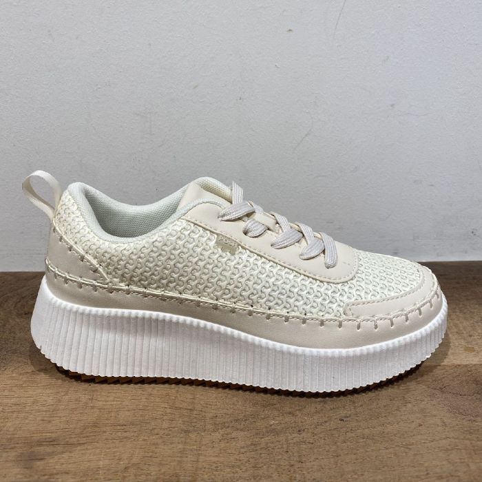 C1217102APSH beige woven bovenkant sneaker