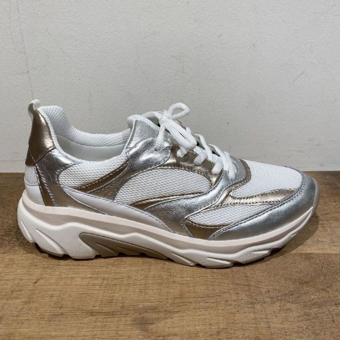 66.936.83 mesh sneaker met metallic brons en zilve