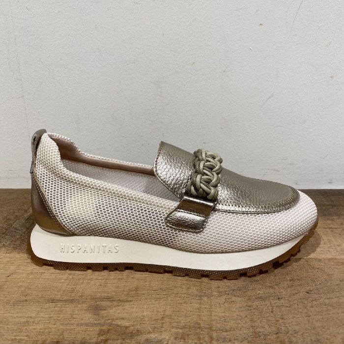 HV253948 beige sportieve loafer vlecht bit