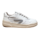 Court tennis silver striping wit leer veterschoen