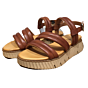IB23361 gepolsterde banden sandaal bruin leer