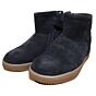 F2193 naturel blauw G suede uni vacht gevoerde boo