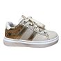 Carlijn beige/goud hiel  sneaker veterschoen