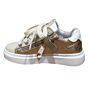 Carlijn beige/goud hiel  sneaker veterschoen