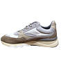 De Zager 07.09 combi sneaker wit/beige