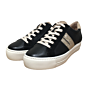 5330 zwarte leer sneaker met metallic streep