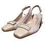 10028 sling back met ornament beige suede combi