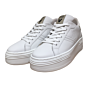 Isa tropez bianco plateau veter wit leren sneaker