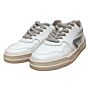 Court tennis silver striping wit leer veterschoen