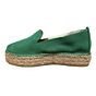 D107600 hoogfront platte espadrillos groen suede