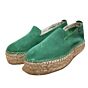 D107600 hoogfront platte espadrillos groen suede