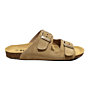 18020 2 banden voetbed slipper beige suede