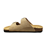 18020 2 banden voetbed slipper beige suede