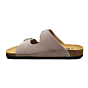 18020 2 banden voetbed slipper grijs/taupe suede