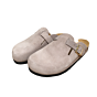 18012 dichte voetbed slipper grijs/taupe suede