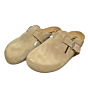 18012 dichte voetbed slipper beige suede