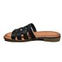 24302 rechte band slipper zwart leer