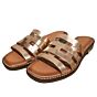 24302 rechte band slipper brons leer