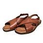 24301 kruisband carre leest sandaal cognac leer