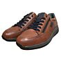 10474Turibio cognac leren veterschoen rits